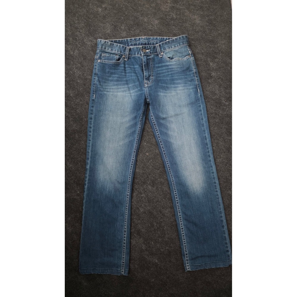Calvin Klein Jeans Mens Straight Leg Blue Denim Medium Wash 30/30